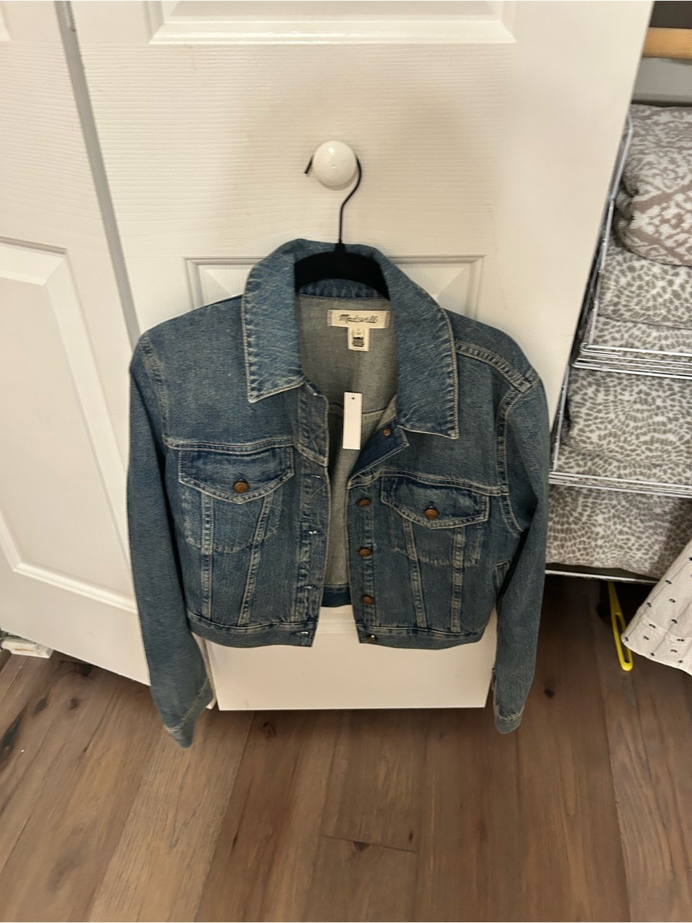 Madewell Cropped Jean Jacket in Medium Blue NWT - Picture 7 of 7